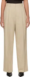 Dunst Beige Double-pleated Chino Trousers In Beige