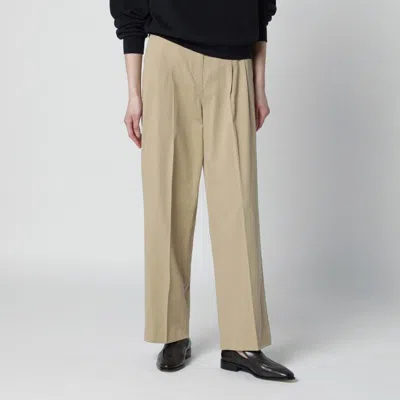 Dunst Beige Doublepleat Trousers In Cotton Blend In Neutral