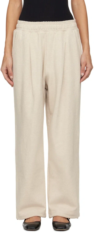 Dunst Beige Drawstring Lounge Pants In Oatmeal Melange