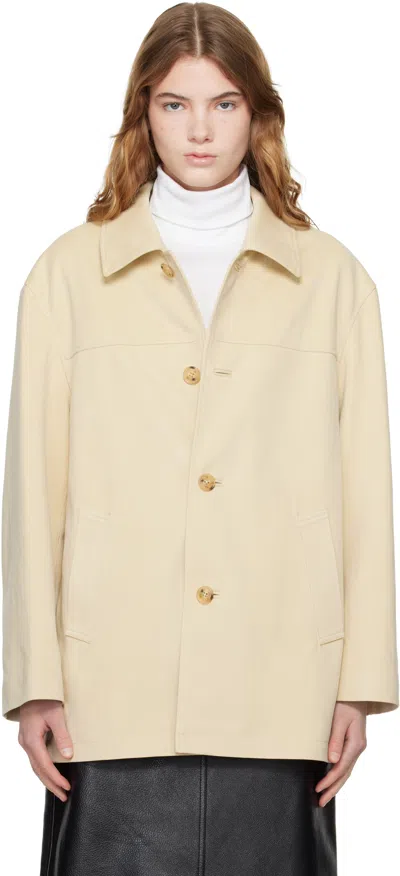Dunst Beige Half Faux-suede Coat In Sand