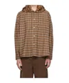 Dunst Beige Hooded Shirt In Brown