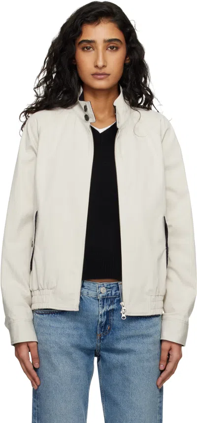Dunst Beige Modern Harrington Jacket In White