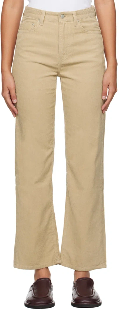 Dunst Beige Semi Wide Jeans In Camel Beige