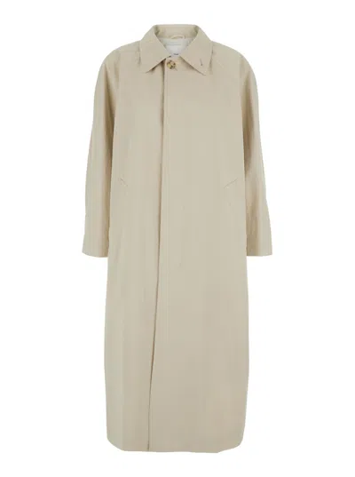 Dunst Beige Trench Coat With Classic Collar In Cotton Blend Woman In Brown