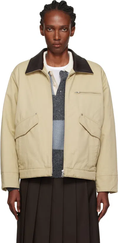 Dunst Zippered Long-sleeved Cotton Jacket In Brown