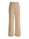 Dunst Beige Wide Leg Tailoring Pants In Cotton Blend Woman In Beige