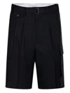 Dunst Belted Multipocket Bermuda Shorts In Black