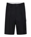 Dunst Belted Multipocket Bermuda Shorts In Black
