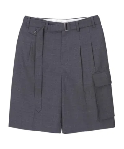 Dunst Belted Multipocket Bermuda Shorts Charcoal Grey