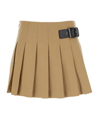 DUNST DUNST BELTED PLEATED MINI SKIRT