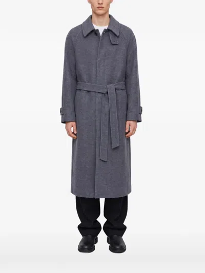 Dunst Belted Raglan-sleeve Coat In Animal Print