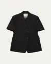 Dunst Belted Short-sleeve Linen Jacket