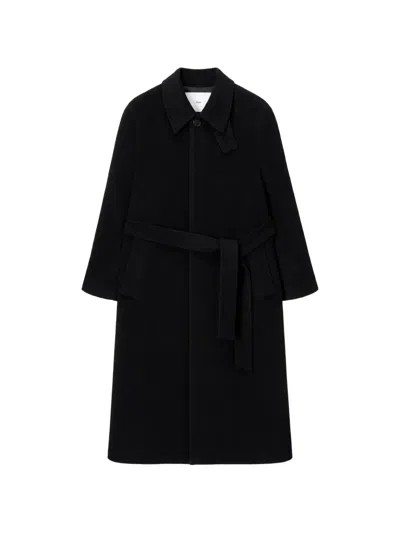 Dunst Belted Wool-blend Coat In 블랙
