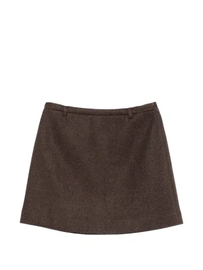 Dunst Belt-loops Mini Skirt In Brown