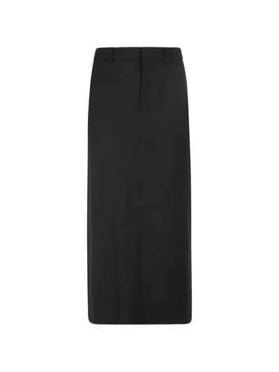 Dunst Belt-loops Rear-slit Skirt In Black