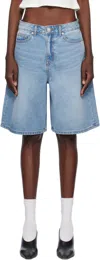 Dunst Relaxed Denim Bermuda Shorts In Blue