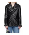 Dunst Black 2 Button Faux-leather Blazer