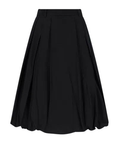 DUNST BLACK BALLOON MIDI SKIRT