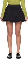 Dunst Black Skirt With Balloon Design And Pleated Details In Black