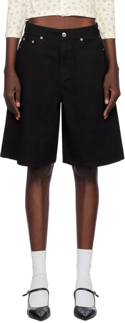 Dunst Black Bermuda Denim Shorts