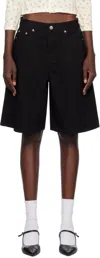 Dunst Black Bermuda Denim Shorts