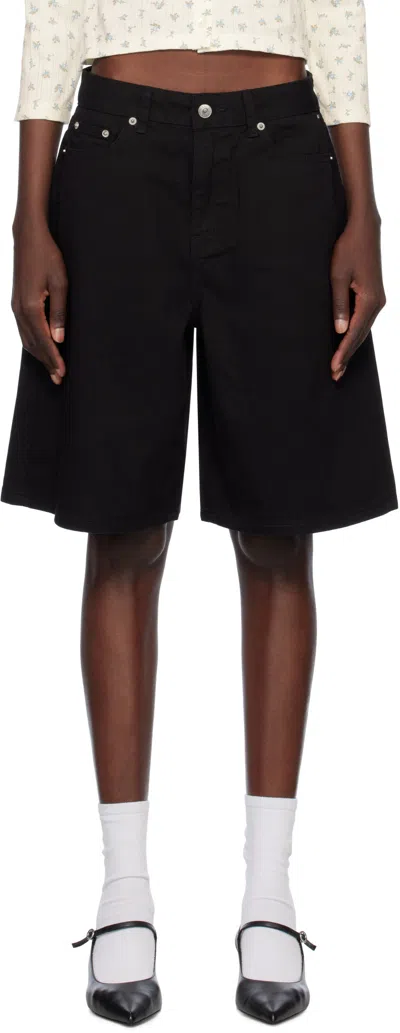 Dunst Black Bermuda Denim Shorts
