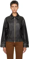Dunst Black Lambskin Leather Jacket In Black