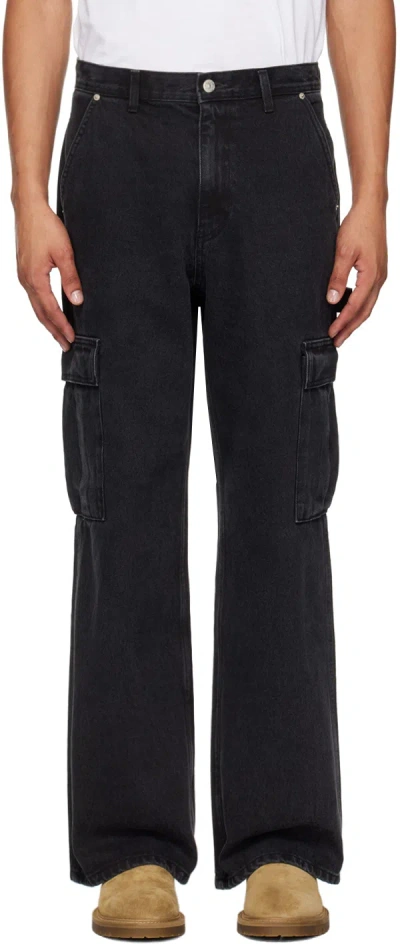 Dunst Black Carpenter Denim Cargo Pants