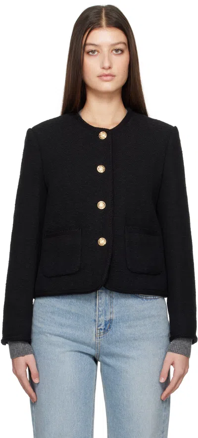 DUNST BLACK CLASSIC BOUCLE TWEED JACKET