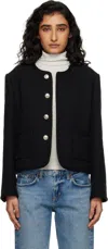 Dunst Wool Tweed Single Breasted Coat In Black