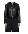 Dunst Black Collared Faux-leather Jacket In Black