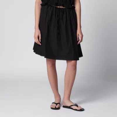 Dunst Black Cotton Midi Full Skirt