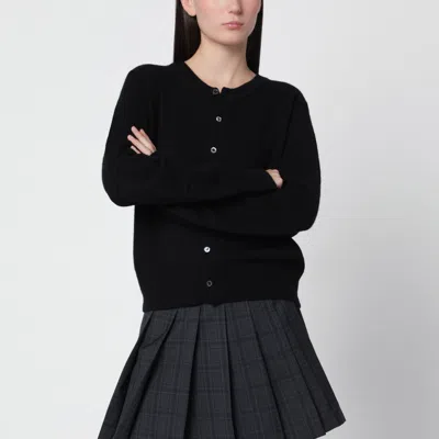 Dunst Black Crew-neck Cardigan In Wool Blend