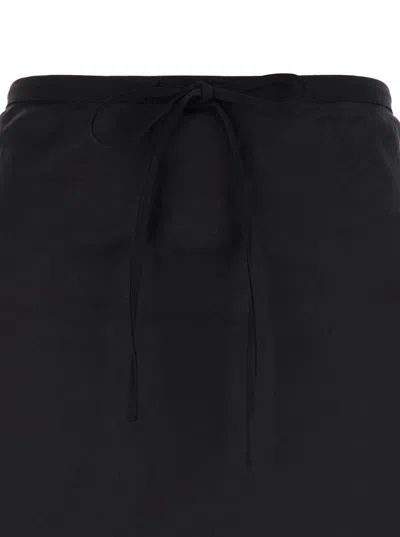 DUNST BLACK DOUBLE-LAYER LONG SKIRT