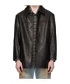 Dunst Black Half Leather Jacket In Black