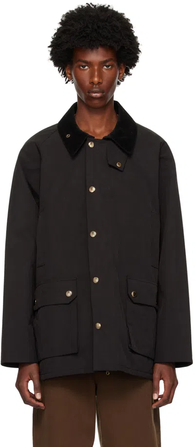 Dunst Unisex Waxed Cotton Hunting Jacket In Black