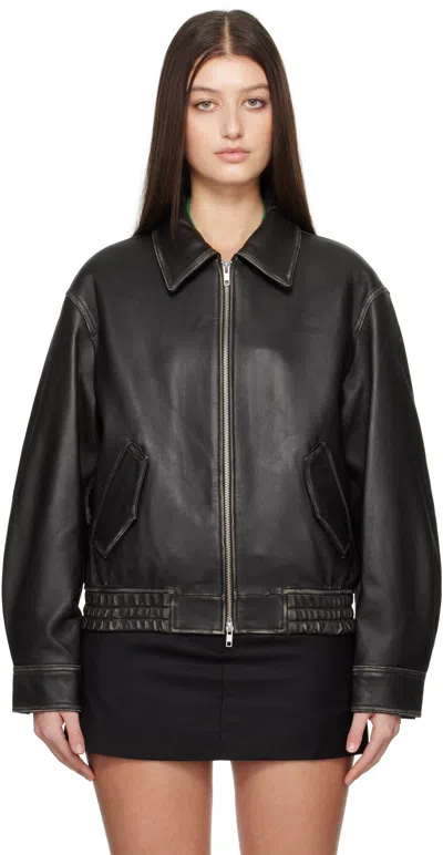 DUNST BLACK LAMBSKIN LEATHER JACKET