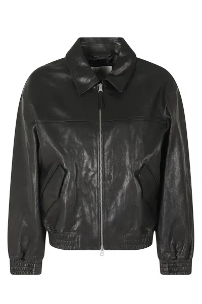 Dunst Black Leather Blouson Jacket
