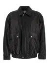 Dunst Black Jacket With Pockets On The Front And Elastic Hem In Leather Man