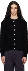 Dunst Unisex Open Collared Cardigan In Black