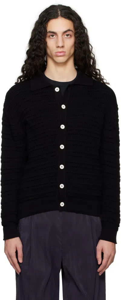 Dunst Unisex Open Collared Cardigan In Black