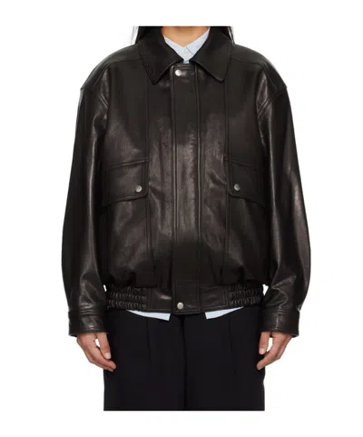 Dunst Black Oversized Leather Jacket