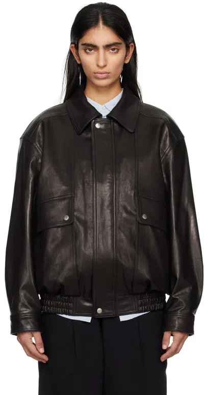 Dunst Black Oversized Leather Jacket