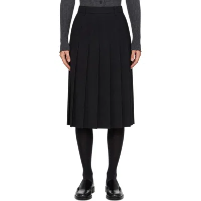 Dunst Black Pleats Midi Skirt