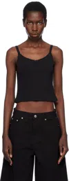 Dunst Black Pointelle Sleeveless Camisole In Black