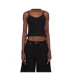 Dunst Black Pointelle Sleeveless Camisole In Black