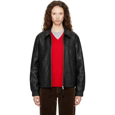 Dunst Black Refined Blouson Leather Jacket