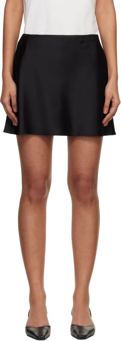 Dunst Black Satin Mini Skort