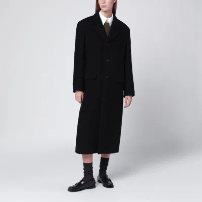 DUNST DUNST BLACK SINGLEBREASTED WOOLBLEND COAT