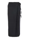 Dunst Black Skirt With Side Closure With Laces In Fabric Woman In Black
